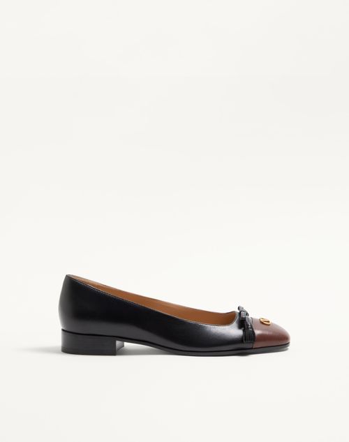 Valentino Garavani - Valet Du Roi Kidskin Ballerina 25mm - Black/coffe - Woman - Ballerinas